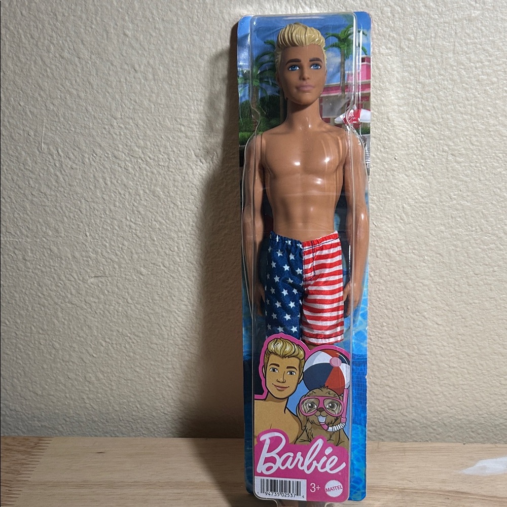 Barbie Ken Beach Doll NIB | Patriotic Swim Trunks | Giftable Collector